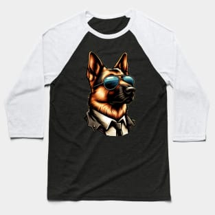 Funny German Shepherd with Sunglasses Baseball T-Shirt